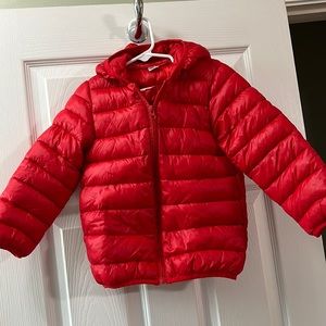 Unisex red puffer jacket